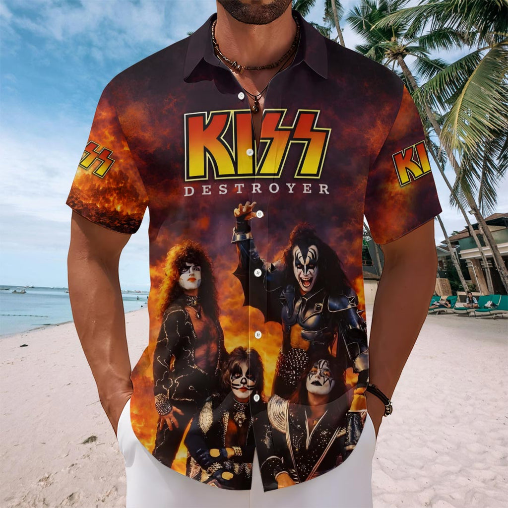KISS Short Sleeve Button-Down Shirt – HOATT19161