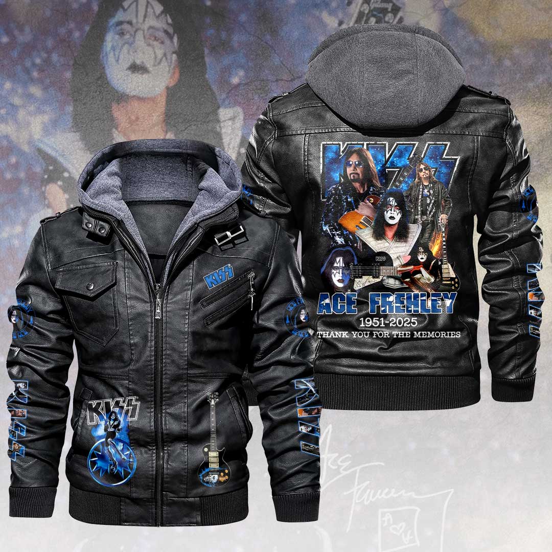 KISS x Ace Frehley 2D Leather Hooded Jacket – HOATT14145