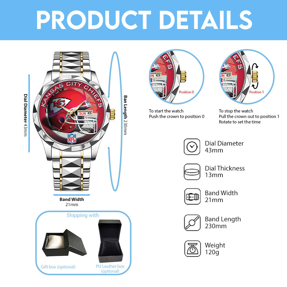 Kansas City Chiefs Alloy Luxury Quartz Watch – TANTN16328