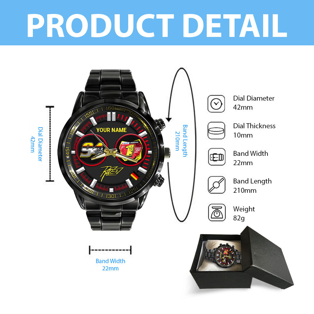 Personalized Ken Roczen 2026 AMA Supercross 450cc Champion Black Stainless Steel Watch – HOATT17951