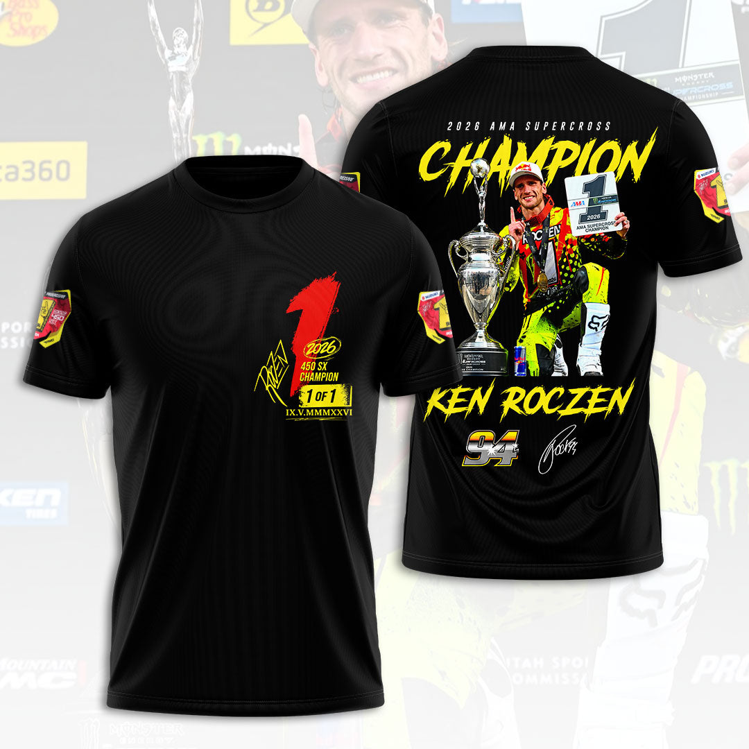 Ken Roczen 2026 AMA Supercross 450cc Champion 3D Apparel – HOATT18032