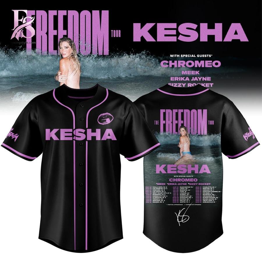 Kesha The Freedom Tour 2026 Baseball Jersey