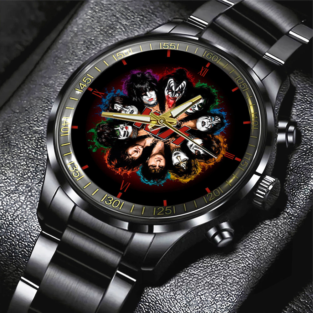 KISS Black Stainless Steel Watch – MAITM 6764