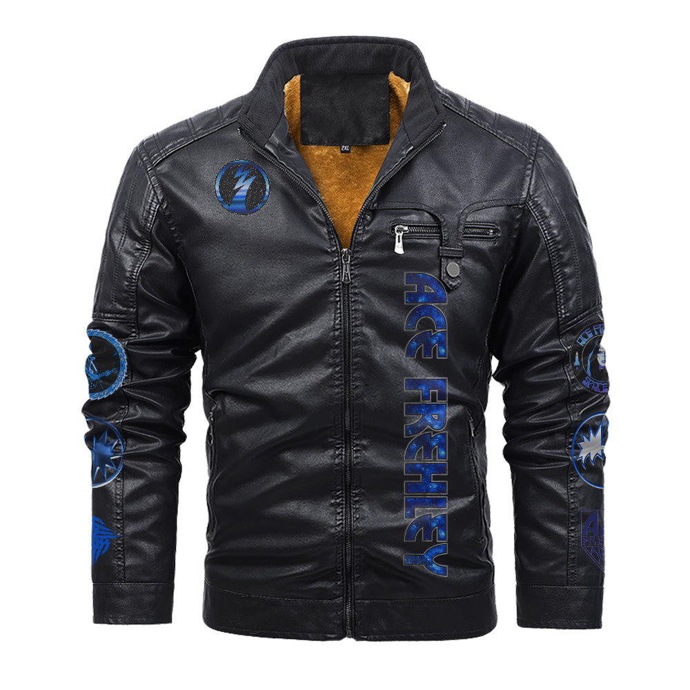 KISS x Ace Frehley 2D Leather Yellow Fleece Jacket – TMTHU1822