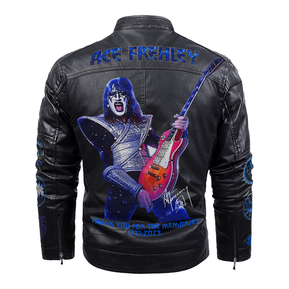 KISS x Ace Frehley 2D Leather Yellow Fleece Jacket – TMTHU1822