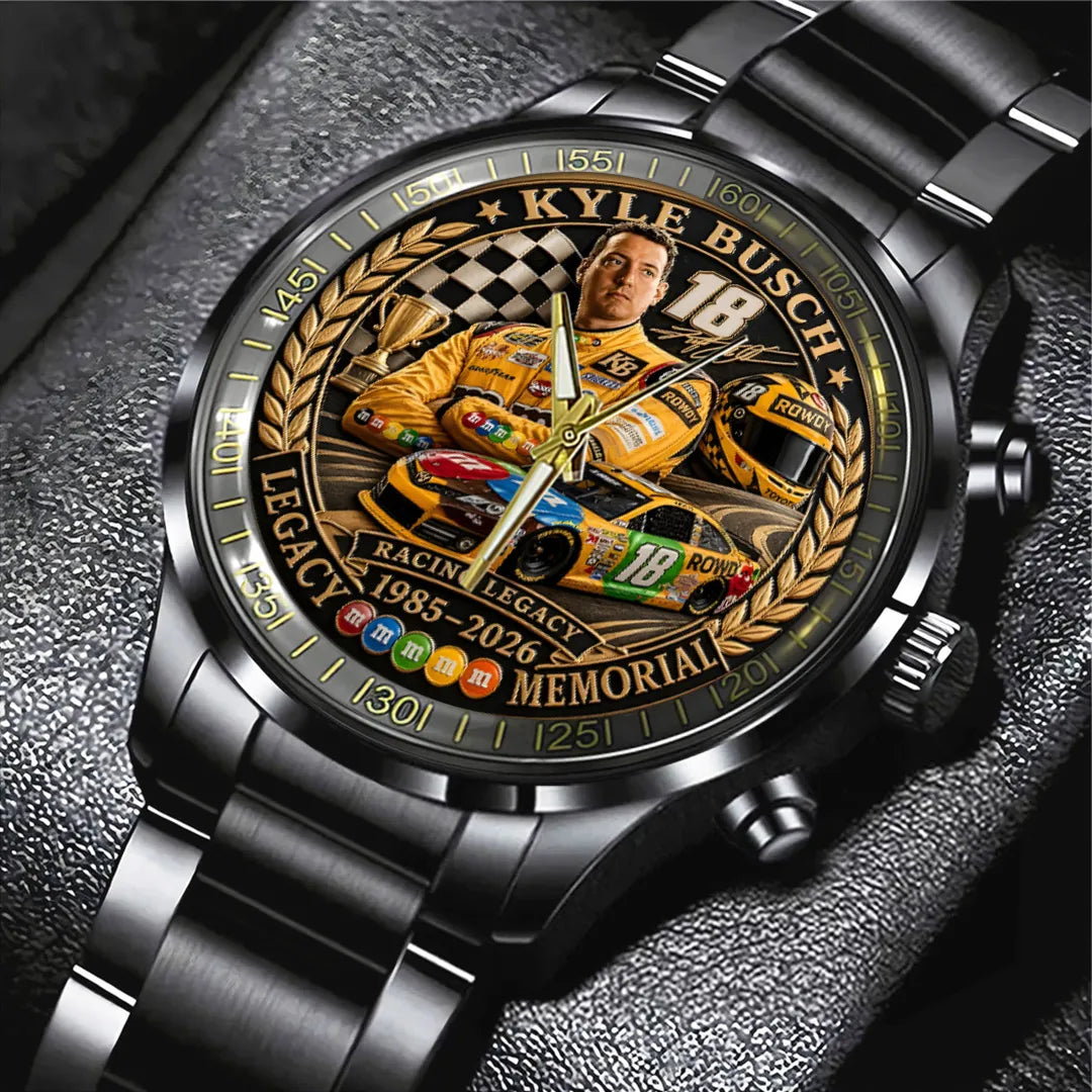 Kyle Busch Black Stainless Steel Watch – TANTN23160