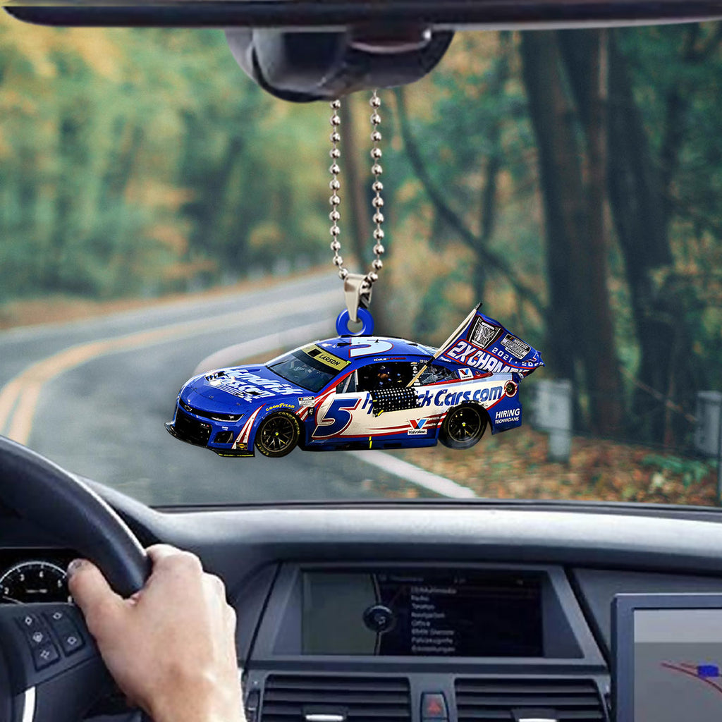 Kyle Larson 2025 NASCAR Cup Series Champion Custom shape 2-sided Acrylic Car Ornament – HOATT14462