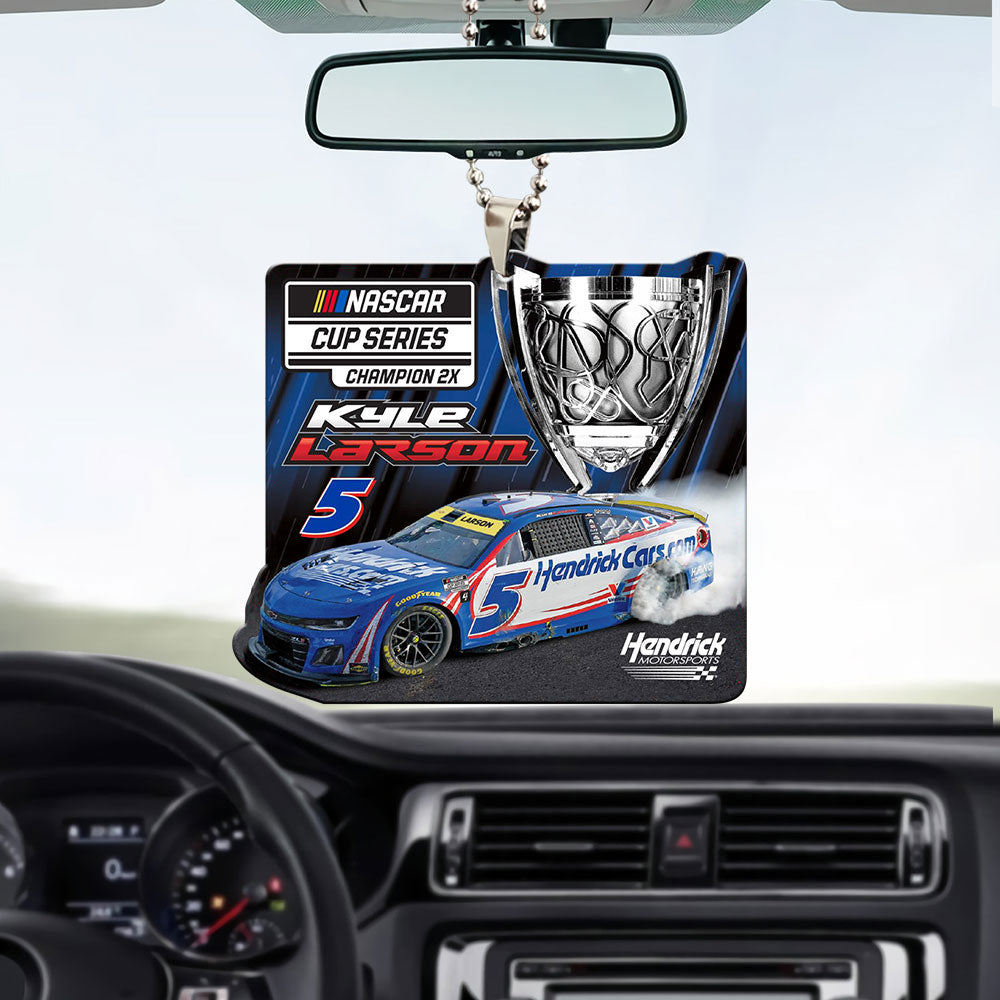 Kyle Larson 2025 NASCAR Cup Series Champion Custom shape 2-sided Acrylic Car Ornament – TANTN18302