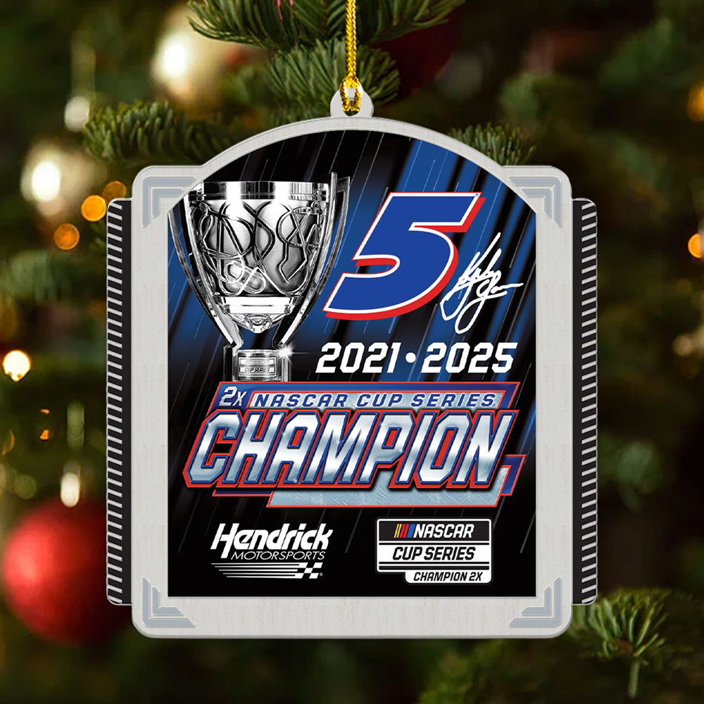 Kyle Larson 2025 NASCAR Cup Series Champion Custom Shape 2-sided Acrylic Ornament – TANTN18107