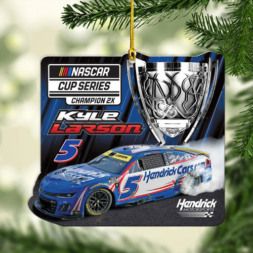 Kyle Larson 2025 NASCAR Cup Series Champion Custom Shape 2-sided Acrylic Ornament – TANTN18301