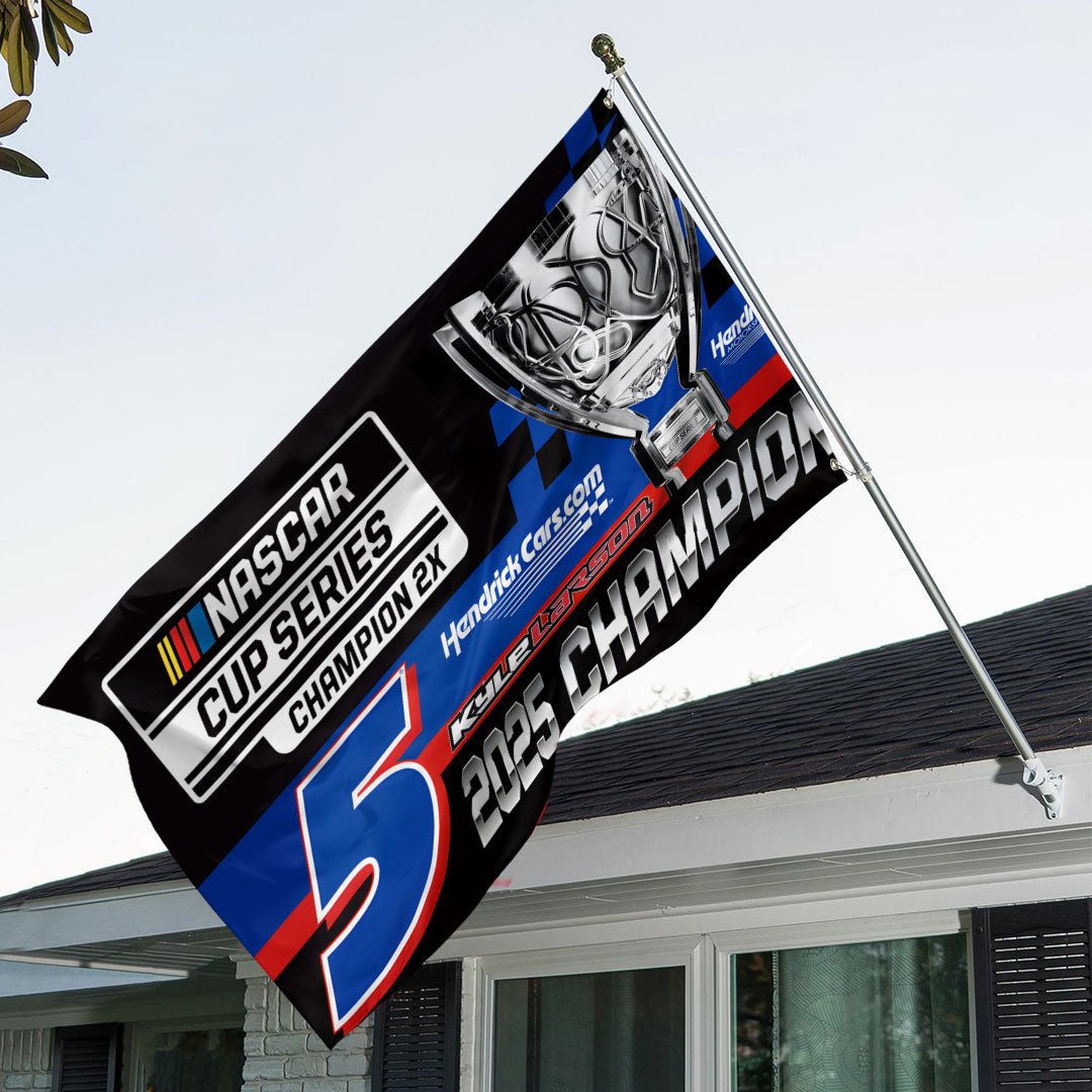 Kyle Larson 2025 NASCAR Cup Series Champion 3D Double-side House Flag – TANTN18392