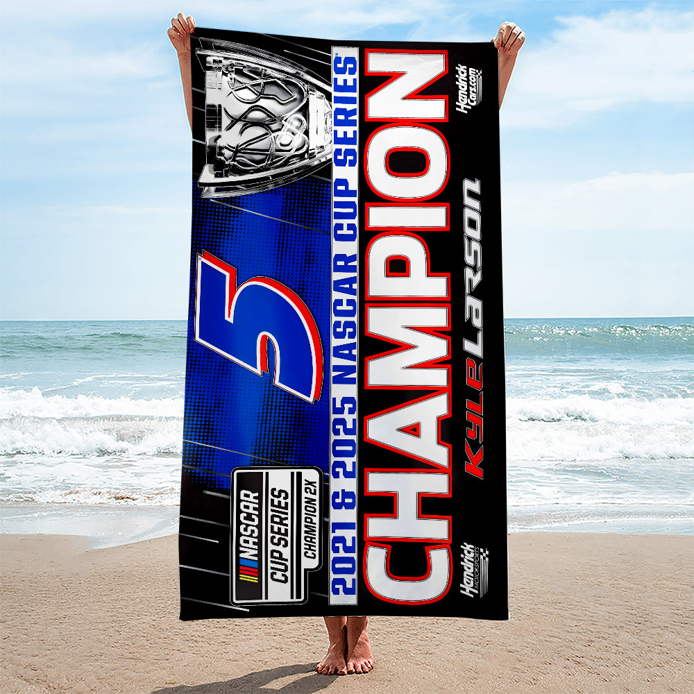 Kyle Larson 2025 NASCAR Cup Series Champion Rectangle Beach Towel – MAITM13704