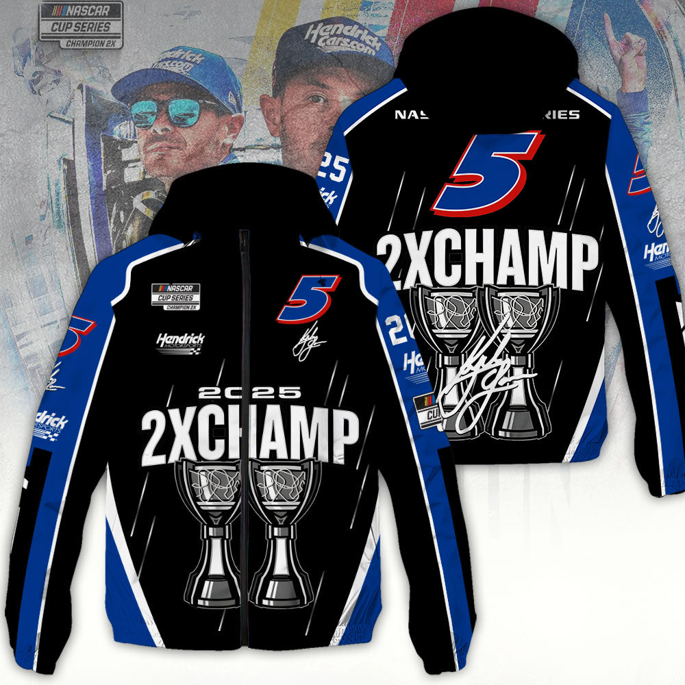 Kyle Larson 2025 NASCAR Cup Series Champion 3D Windbreaker Jacket – TANTN18300