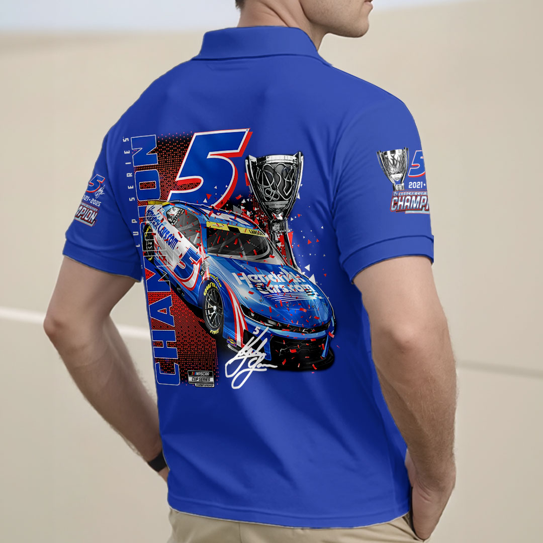 Kyle Larson 2025 NASCAR Cup Series Champion Zip Polo Shirt – HOATT14874