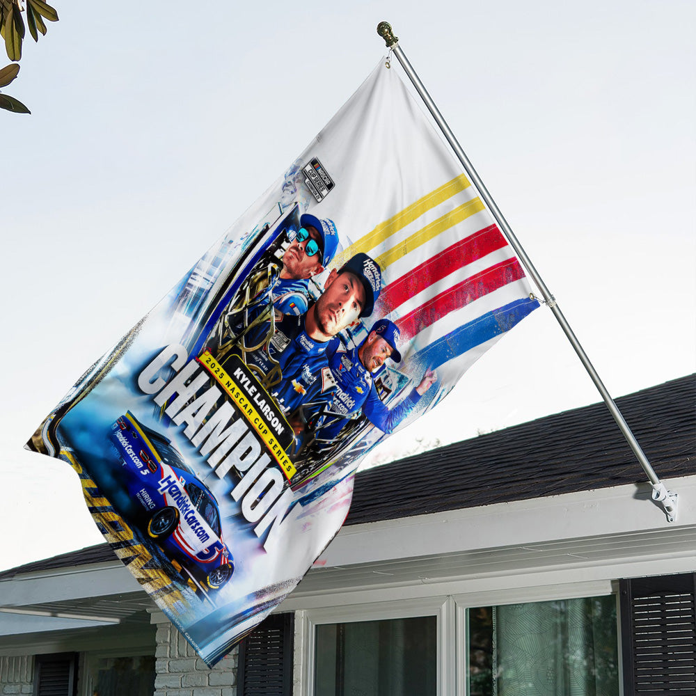Kyle Larson Nascar Cup Series Champions 3D Double-side House Flag – TANTN18382