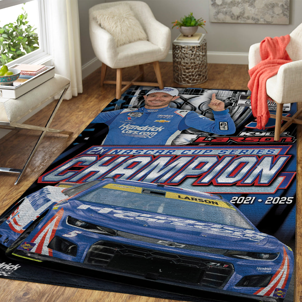 Kyle Larson 2025 NASCAR Cup Series Champion Rectangular Rug – TANTN18118