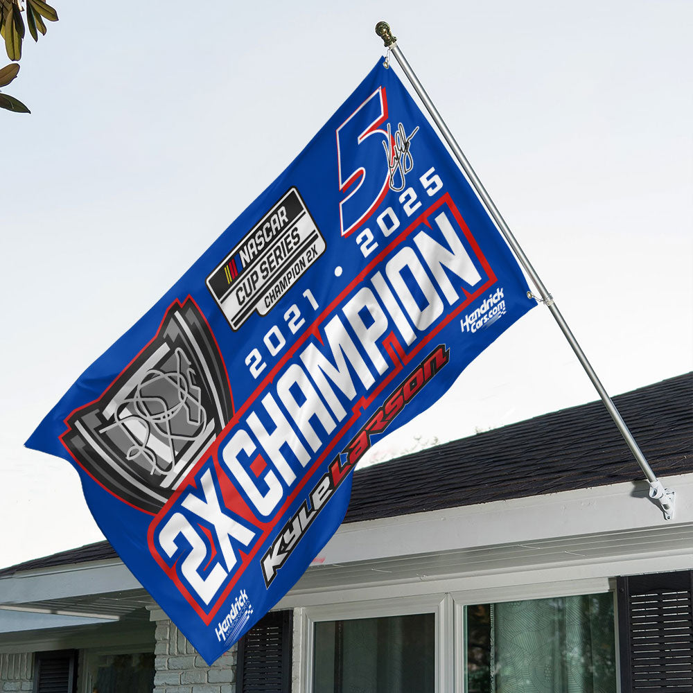 Kyle Larson Nascar Cup Series Champions 3D Double-side House Flag – TMTHU1967
