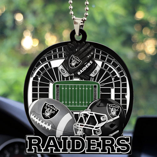 Las Vegas Raiders Custom shape 2-sided Acrylic Car Ornament – TMTHU748