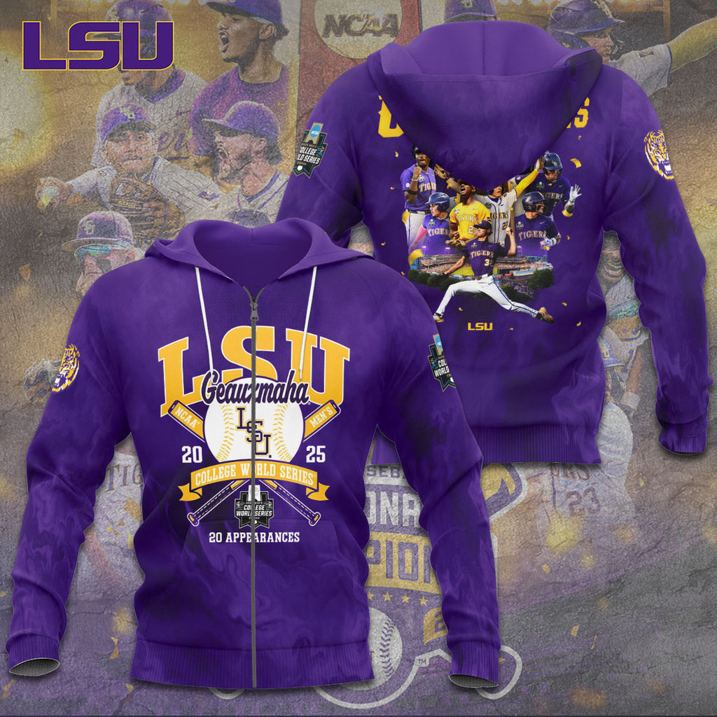 LSU Tigers Baseball 2025 National Champions 3D Apparel – TANTN 13922