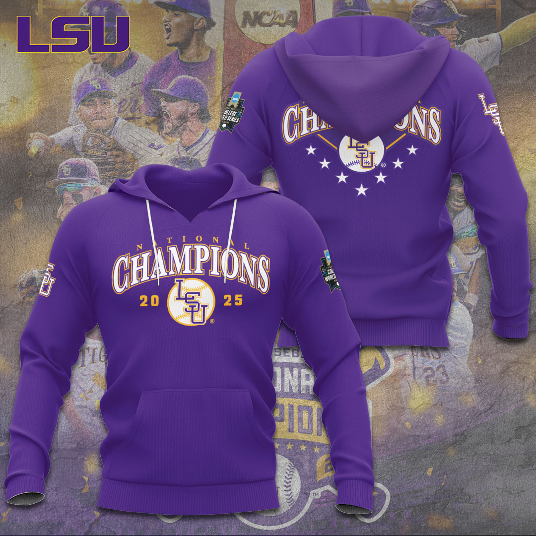 LSU Tigers Baseball 2025 National Champions 3D Apparel – TANTN 14093