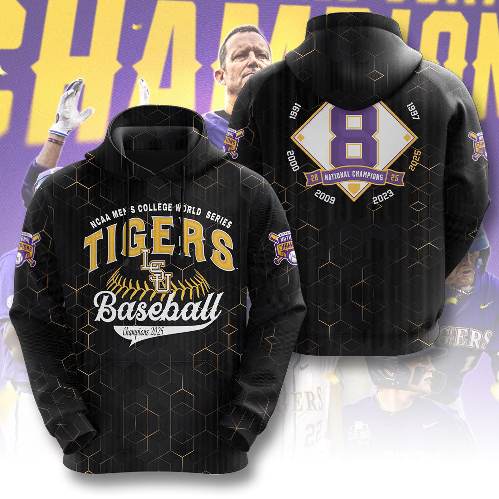 LSU Tigers Baseball 2025 National Champions 3D Apparel – GNE 3872