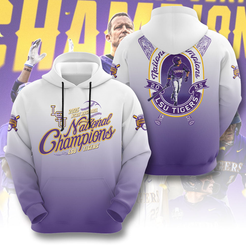 LSU Tigers Baseball 2025 National Champions 3D Apparel – GNE 3910