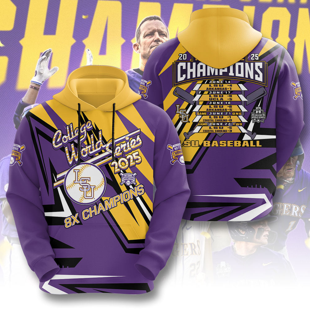 LSU Tigers Baseball 2025 National Champions 3D Apparel – GNE 3933