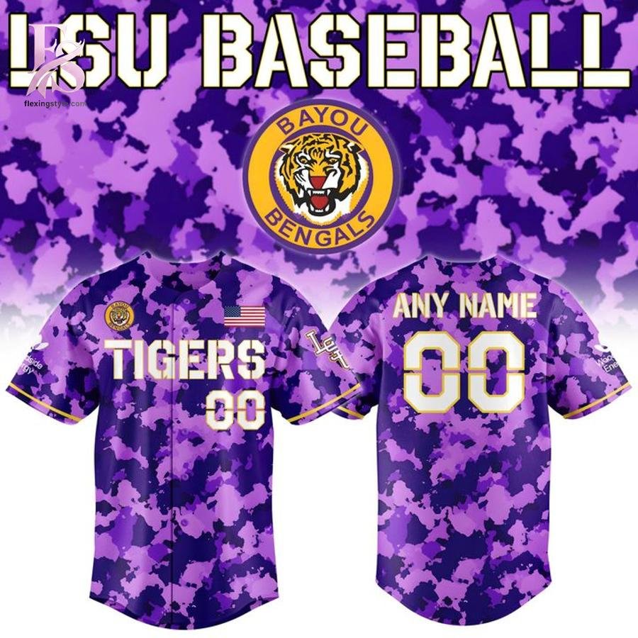 LSU Tigers baseball Custom Baseball Jersey