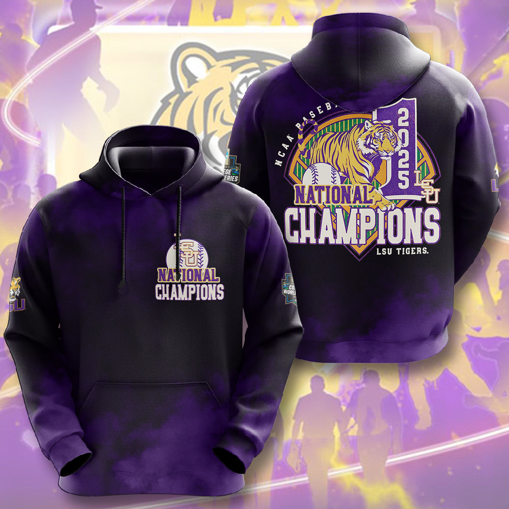 LSU Tigers Baseball 2025 National Champions 3D Apparel – HOATT 11380