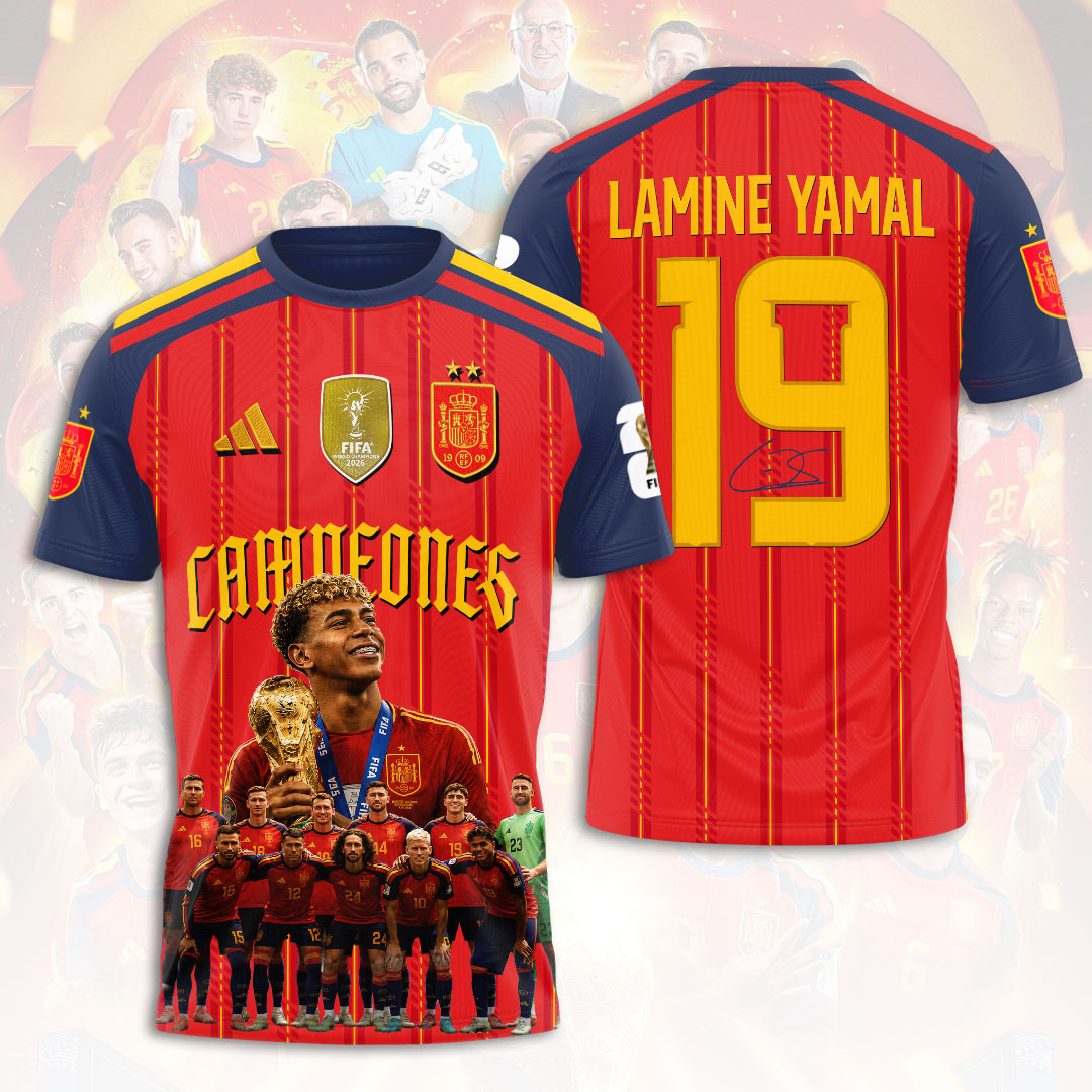 Lamine Yamal x Spain National Team 2026 FIFA World Cup Champions 3D Apparel – HOATT19773