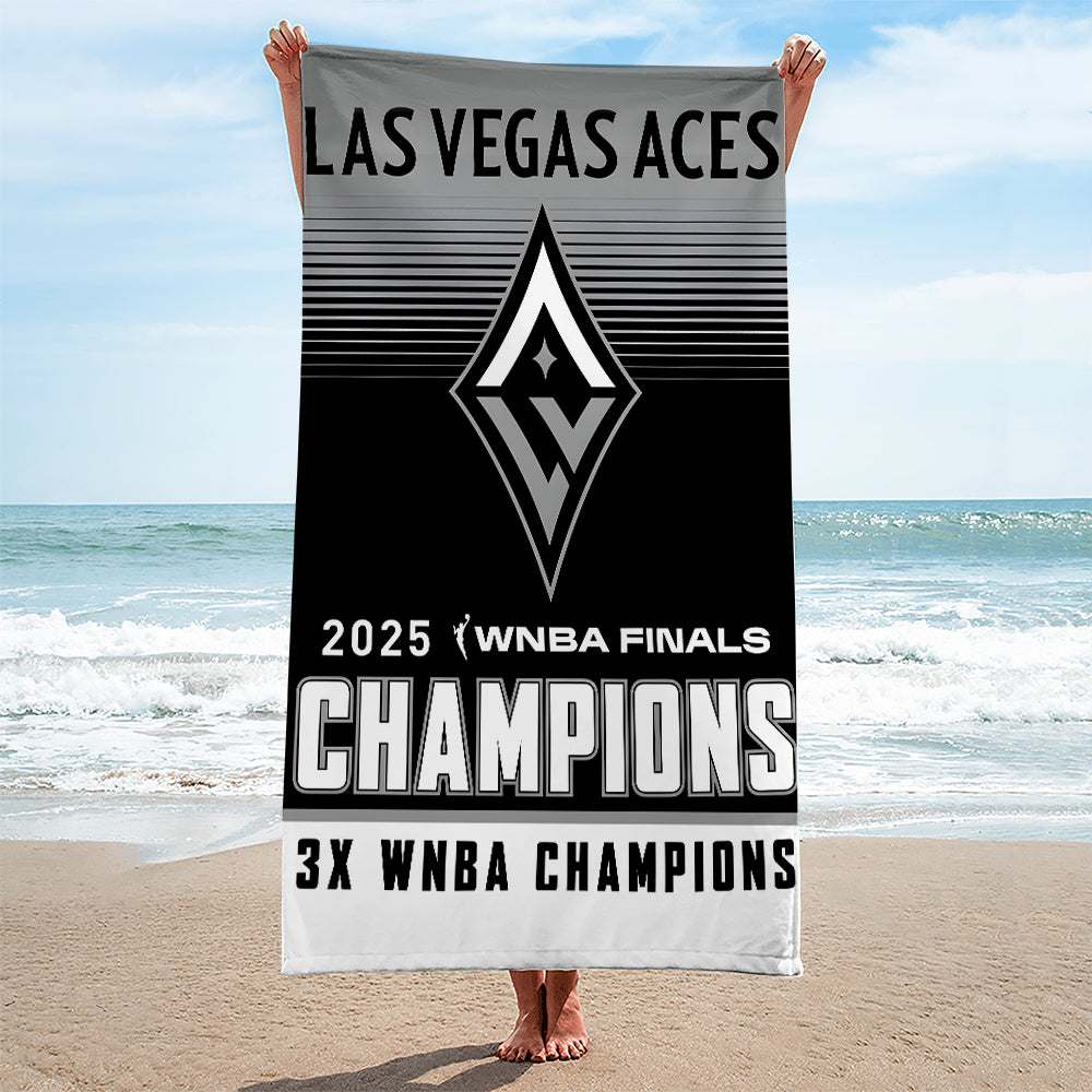 Las Vegas Aces 2025 WNBA Finals Champions Rectangle Beach Towel – TANTN17327