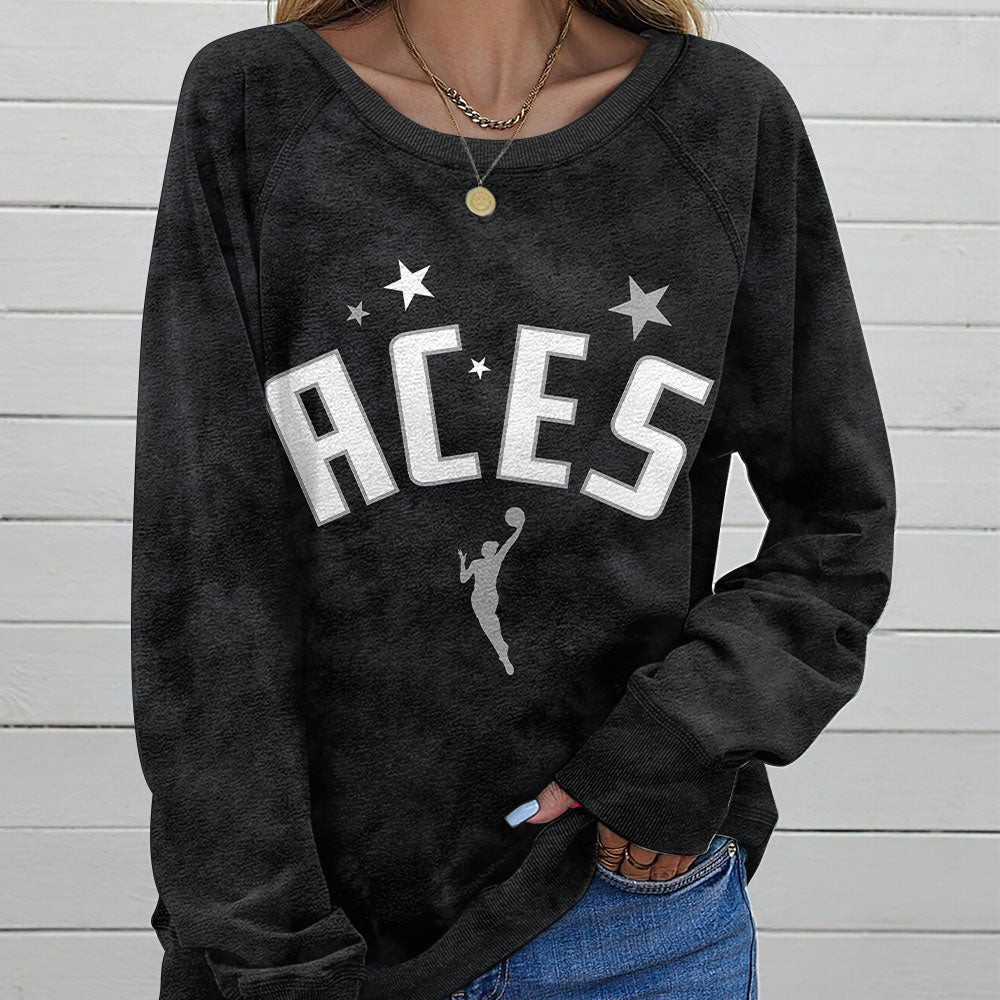 Las Vegas Aces 2025 WNBA Finals Champions Round Neck Raglan Sleeve Sweatshirt – TANTN17426