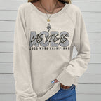 Las Vegas Aces 2025 WNBA Finals Champions Round Neck Raglan Sleeve Sweatshirt – TANTN17427