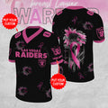 Personalized Las Vegas Raiders x Breast Cancer Awareness 3D Football Jersey – MAITM12851