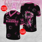Personalized Las Vegas Raiders x Breast Cancer Awareness 3D Football Jersey – MAITM12851