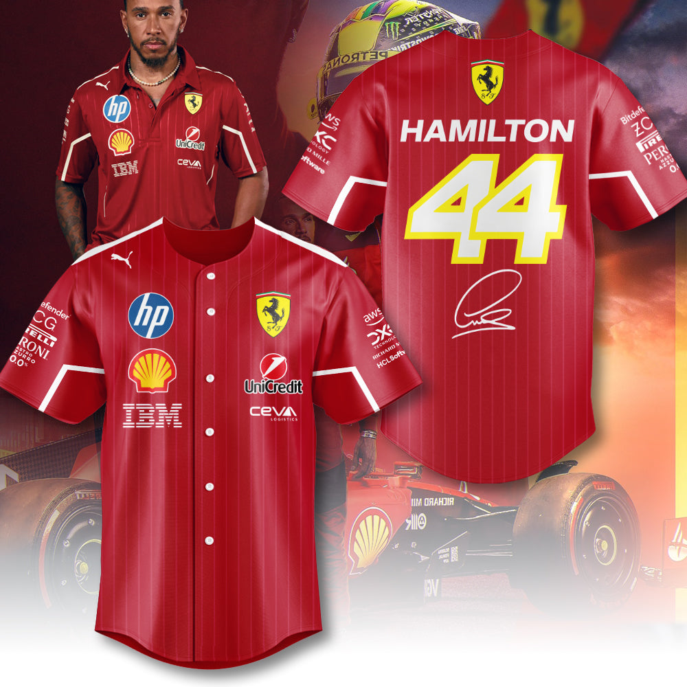 Scuderia Ferrari x Lewis Hamilton Baseball Jersey – MAITM 9816