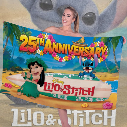 Lilo and Stitch 25th Anniversary Rectangle Beach Towel – TMTHU7038