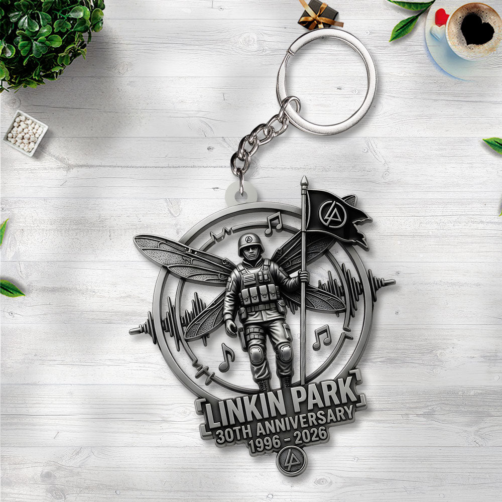Linkin Park 30th Anniversary 1996/2026 Custom Shape 2-sided Keychain – TANTN22671
