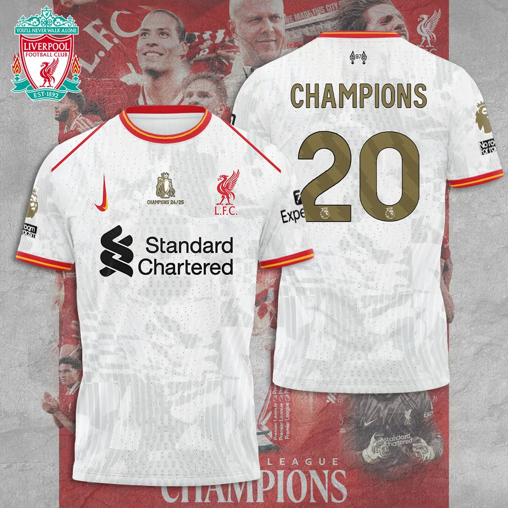 Liverpool FC 2024/25 Premier League Champions 3D Apparel – TANTN 12407