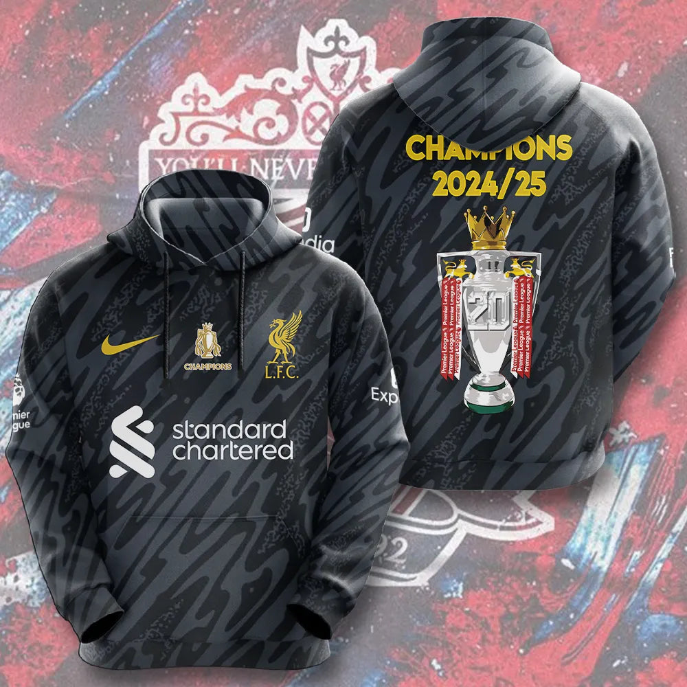 Liverpool FC 2024/25 Premier League Champions 3D Apparel – HOATT 10131