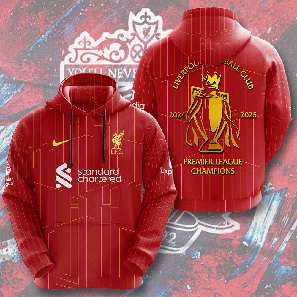 Liverpool FC 2024/25 Premier League Champions 3D Apparel – HOATT 10138