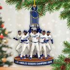 Los Angeles Dodgers 2025 World Series Champions Custom Shape 2-sided Acrylic Ornament – HOATT14328