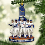 Los Angeles Dodgers 2025 World Series Champions Custom Shape 2-sided Acrylic Ornament – HOATT14328