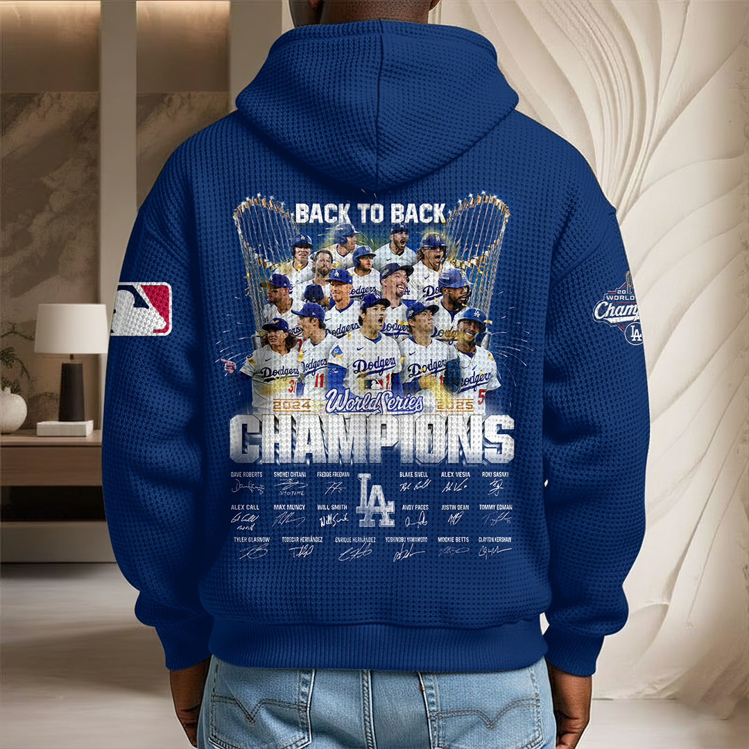 Los Angeles Dodgers 2025 World Series Champions 3D Unisex Waffle Hoodie – HOATT14932