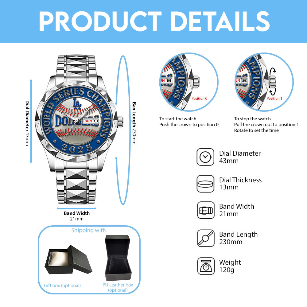 Los Angeles Dodgers Alloy Luxury Quartz Watch – TMTHU1903