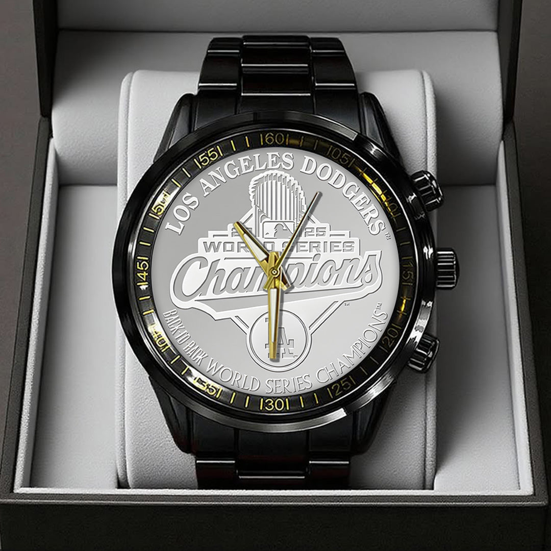 Los Angeles Dodgers World Series 2025 Black Stainless Steel Watch – TANTN18146
