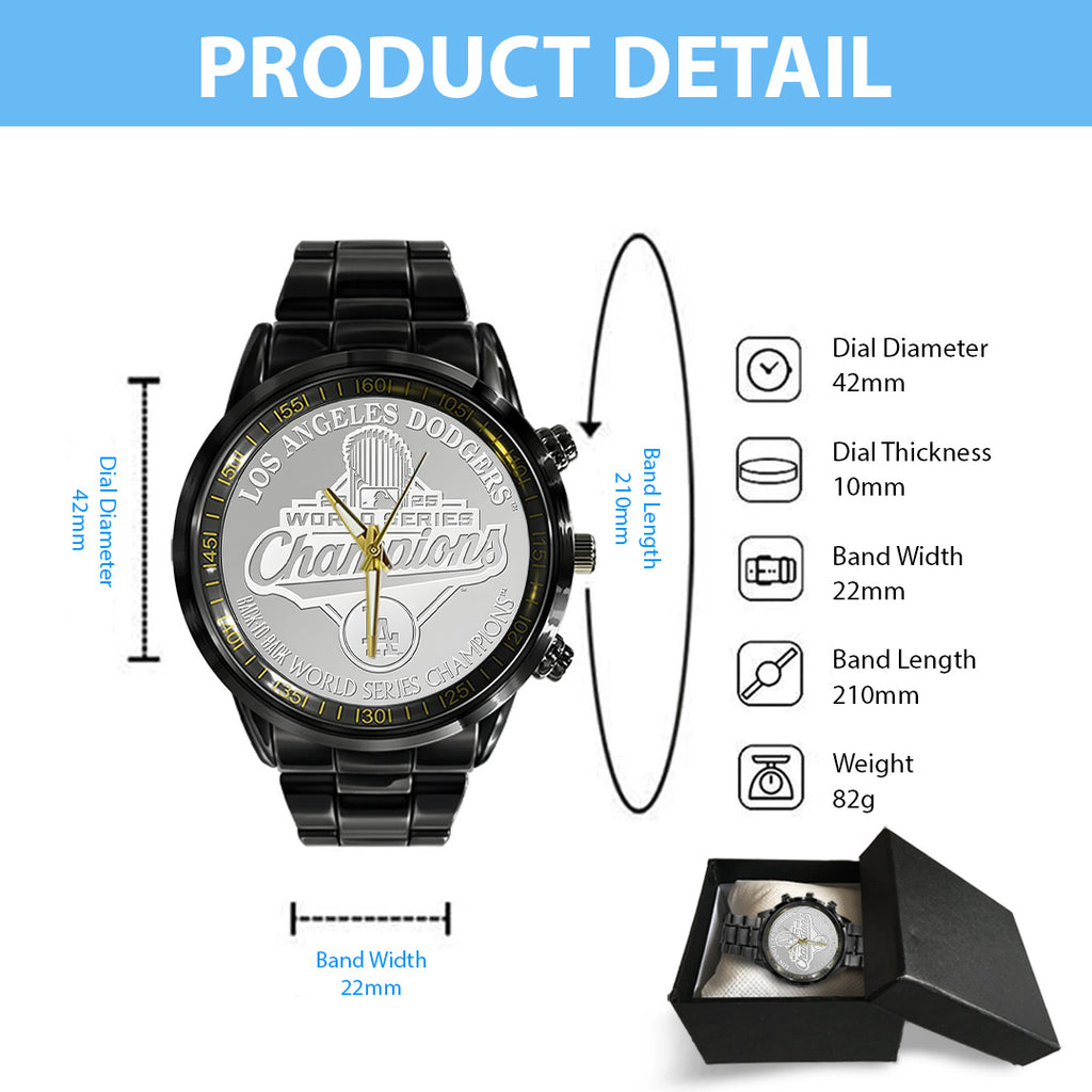 Los Angeles Dodgers World Series 2025 Black Stainless Steel Watch – TANTN18146