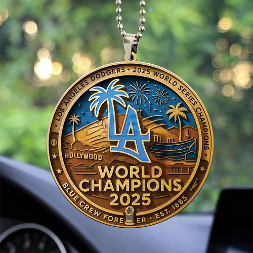 Los Angeles Dodgers World Series 2025 Custom shape 2-sided Acrylic Car Ornament – TANTN18552