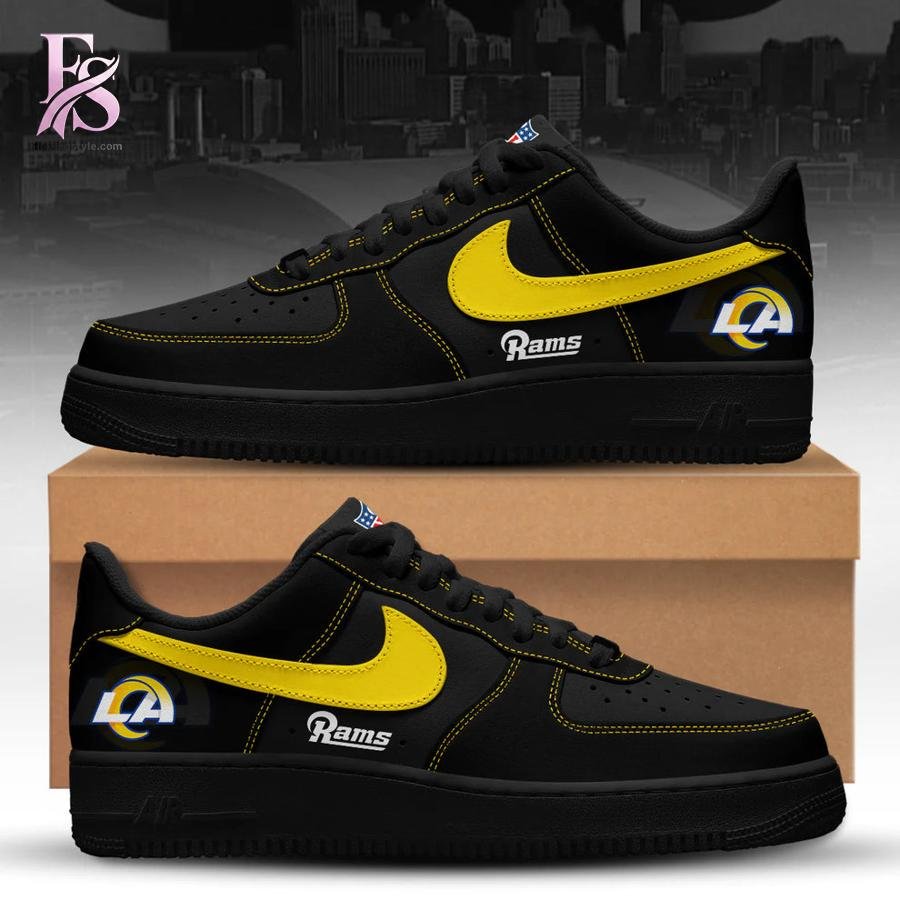 Los Angeles Rams Back In Black Air Force Shoes