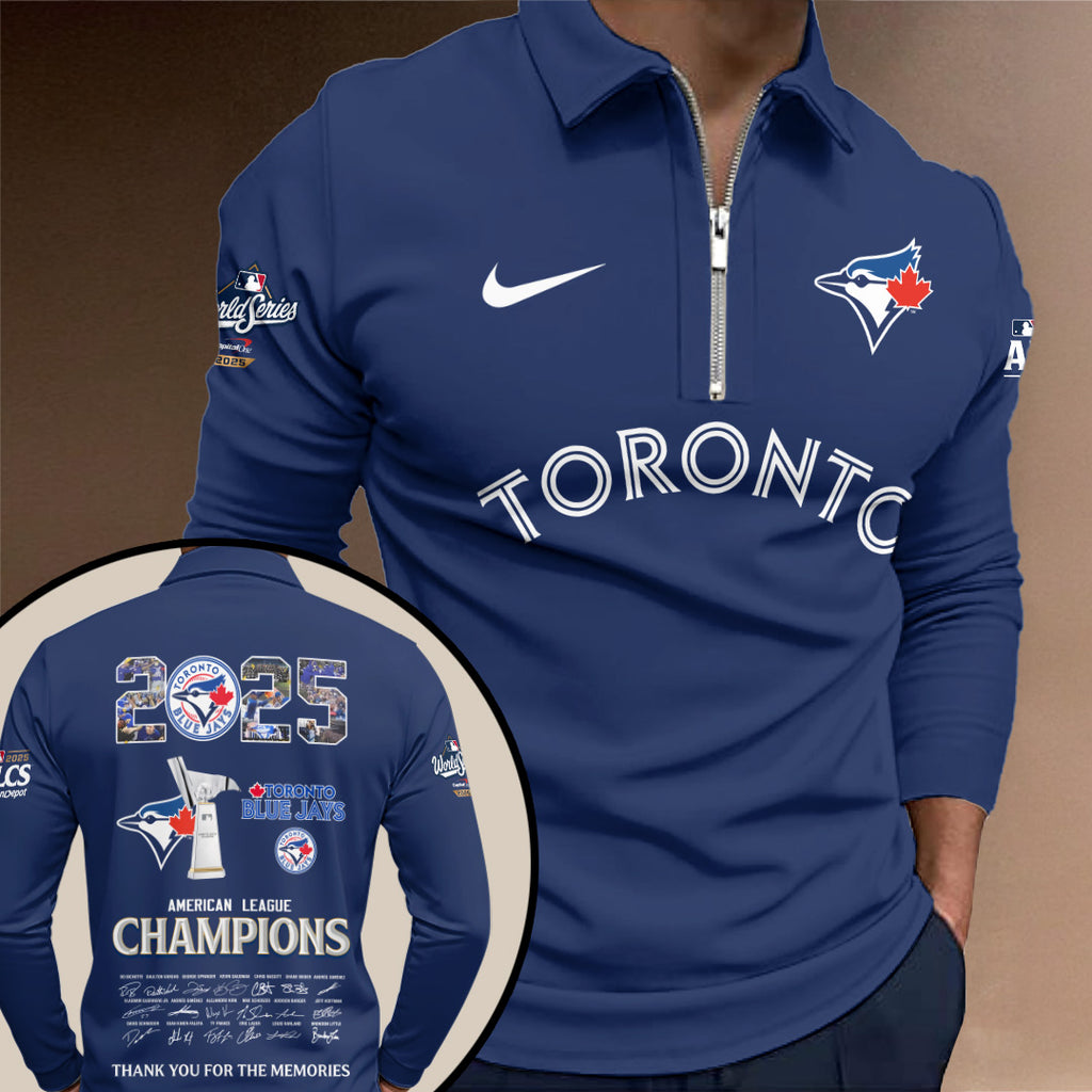 Toronto Blue Jays Zip Polo Shirt – TMTHU2405